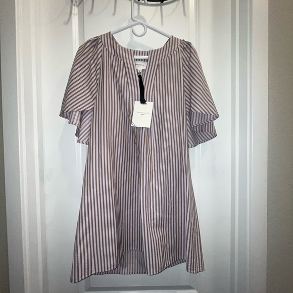 NWT Pomander Place/ Tuckernuck Striped seersucker Finley Flutter Sleeve dress - Picture 2 of 5